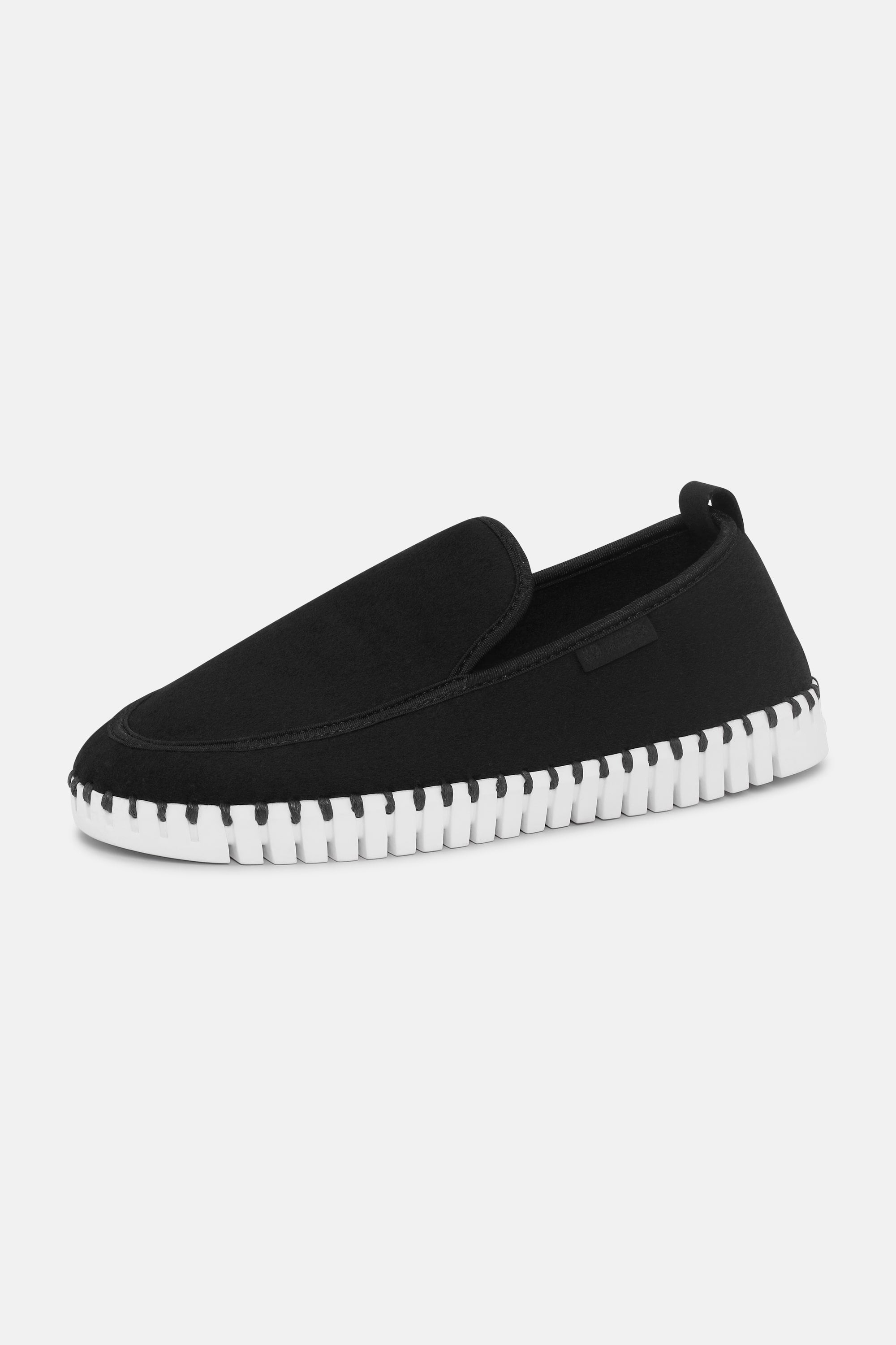 Tulip Wool Loafer - Black White